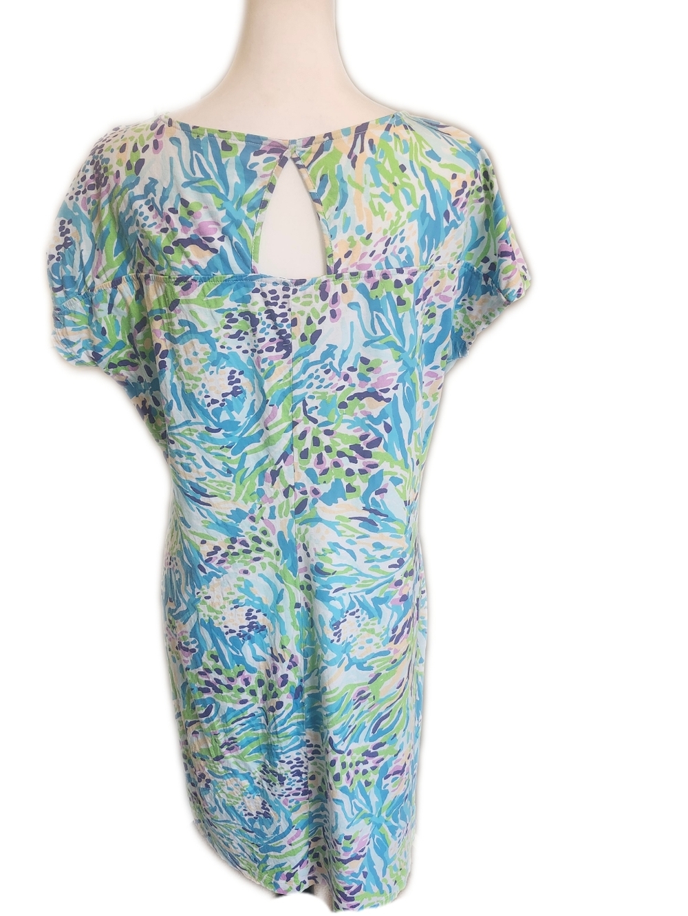 Lilly Pulitzer Daniella Dress In Resort White Sea Soiree, Blue Green Purple, L - Picture 5 of 9